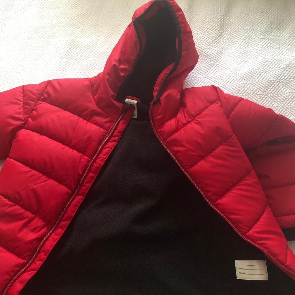 Boys red and black hooded/puffer jacket